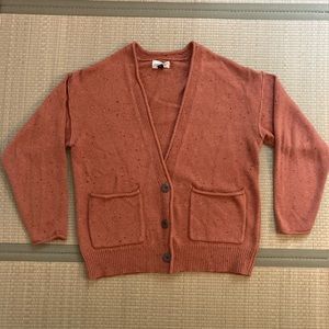 Rust orange cardigan with pockets size S